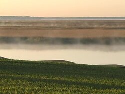 steaming sunrise Stock Footage