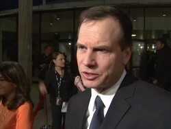 NEWS CAPSULE REPORTER / CHYRON: Big Love, 3rd Season Premiere of the HBO Originial Series, Los Angeles, CA, United States, 01/14/09 Stock Footage