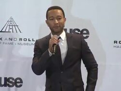 SPEECH: John Legend admits he's only played golf twice.  Stock Footage