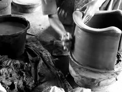 Senior Asian woman hand making a traditional pottery Stock Footage