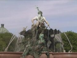 Neptun Fountain. Berlin. Stock Footage
