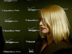 Pink BlackBerry Pearl(tm) smartphone launch party Stock Footage