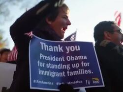 Immigration Groups Celebrate Obama Executive Action In Front Of White House Stock Footage