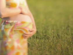 HD,Pregnant woman and landscape Stock Footage