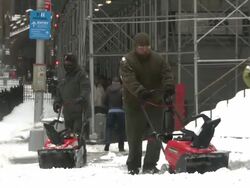 NYC Snow Clean-up Stock Footage