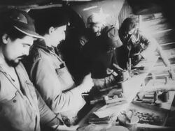 Fidel Castro with his followers in the mountains Stock Footage