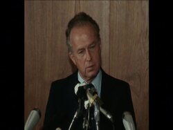 SYND 16 9 74 YITZHAT RABIN ARRIVES BACK FROM USA News Clip