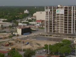 WS ZI TU   In demolitionof building Core remains stand  / Coral Gables, Florida, USA Stock Footage