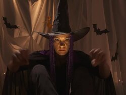 HD: Witch Conjuring A Spell With Her Hands Stock Footage