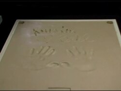 Kristen Bell and Christina Milian Handprint Ceremony Stock Footage