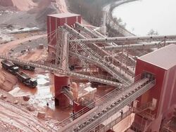 WS View of working process  in quarry / Taben-Rodt, Hesse, Germany Stock Footage