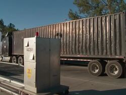 Semi-truck x-ray inspection Stock Footage