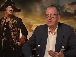 INTERVIEW Geoffrey Rush on Barbossa and his new responsibilities and more at the Pirates of the Caribbean - On Stranger Tides junkets at London England. (Footage by WireImage Video/GettyImages) Stock Footage
