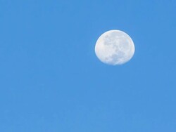 HD time lapse, moon with blue sky Stock Footage