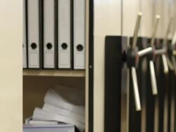 Metal Filing Cabinets Stock Footage