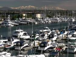 (HD1080i) Summer & Winter Together: Snow Marina Stock Footage