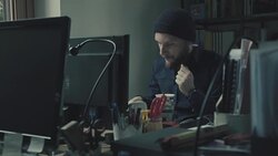 Man at work in the startup office Stock Footage