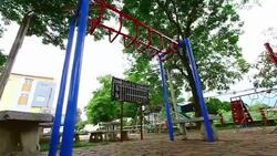 Playground in the park Stock Footage