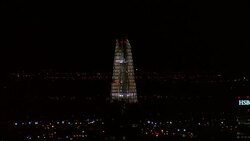 Aerial shots of London at night time News Clip