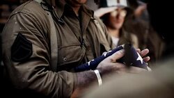 Folding American Flag Stock Footage