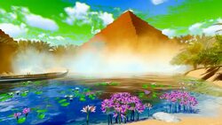 Ancient pyramids on desert Stock Footage