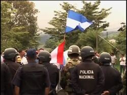 Supporters of deposed president Zelaya gather at border News Clip