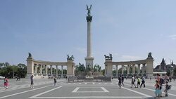 Millennium Monument, Heroes Square Hosok Tere, Budapest, Hungary, Europe Stock Footage