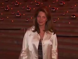Queen Noor of Jordan at the 9th Annual Tribeca Film Festival - Vanity Fair Party at New York NY. (Footage by WireImage Video/GettyImages) Stock Footage