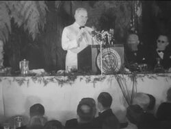 Truman gives unity speech during Armed Forces Day dinner Stock Footage
