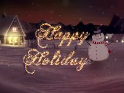 HD: Snowman Waving And Wishing Happy Holidays Stock Footage