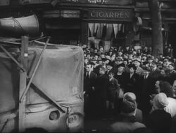 German crowds listen to NG in Post War Germany Stock Footage