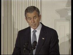 President Bush comments on Islam as religion preaching peace News Clip