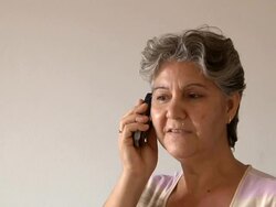 Old Woman on Cell Phone Stock Footage