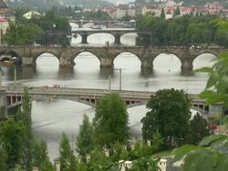 Prague Bridges, Czech Republic -Time Lapse- Stock Footage