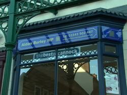 Aidan Burley's Cannock office News Clip