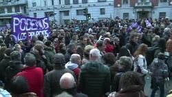 CLEAN : Tens of thousands march to support Spanish anti austerity party News Clip