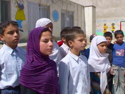 MS Children singing and reciting Audio / Afghanistan Stock Footage