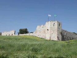 Antipatris (Tel Afek), Ras al-Ayn, the walls of the Ottoman fortress Stock Footage