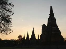 Time lapse sunset the old temple of Ayudhaya thailand Stock Footage