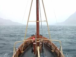 HD: Floating boat Stock Footage