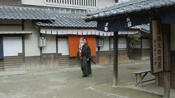 Samurai in Historic Village Stock Footage