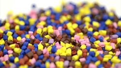 Plastic granules dolly Stock Footage