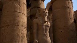 Statue of Ramesses II from Luxor Temple, Luxor Egypt Stock Footage