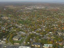 WS ARIEAL View of Bangor city / Maine, United States Stock Footage