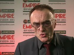 INTERVIEW - Danny Boyle on winning the award, how supportive 'Empire' has been at The Jameson Empire Awards - Winners Press Conference at The Grosvenor House Hotel on March 24, 2013 in London, England (Footage by WireImage Video/Getty Images) Stock Footage