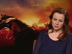INTERVIEW: Emily Watson on War Horse being a film for kids at War Horse Interviews at the Claridge's Hotel on on January 9, 2012 in London, England (Foootage by Getty/Wire) Stock Footage