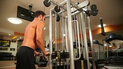 DOLLY. Body Building Stock Footage