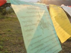 Flags prayer Stock Footage