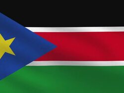 South Sudan flag Stock Footage