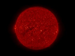 This movie shows the Sun from the two STEREO spacecraft using the 304 Angstrom filter in the Extreme Ultraviolet Imager (EUVI). Stock Footage